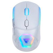 VORAGO - Mouse Game Factor MOW700 Carcasas Intercambiables 2.4G+BT Pixart 3395 26.000 DPI RGB Blanco