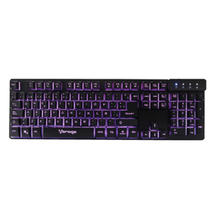VORAGO - Teclado Vorago KB-502 Multimedia Iluminado RGB USB Color Negro