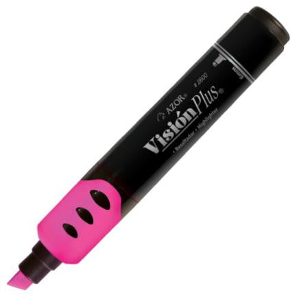 VISION PLUS - Marcador Resaltador Visión Plus Color Rosa Fluorescente C/12 Pzas