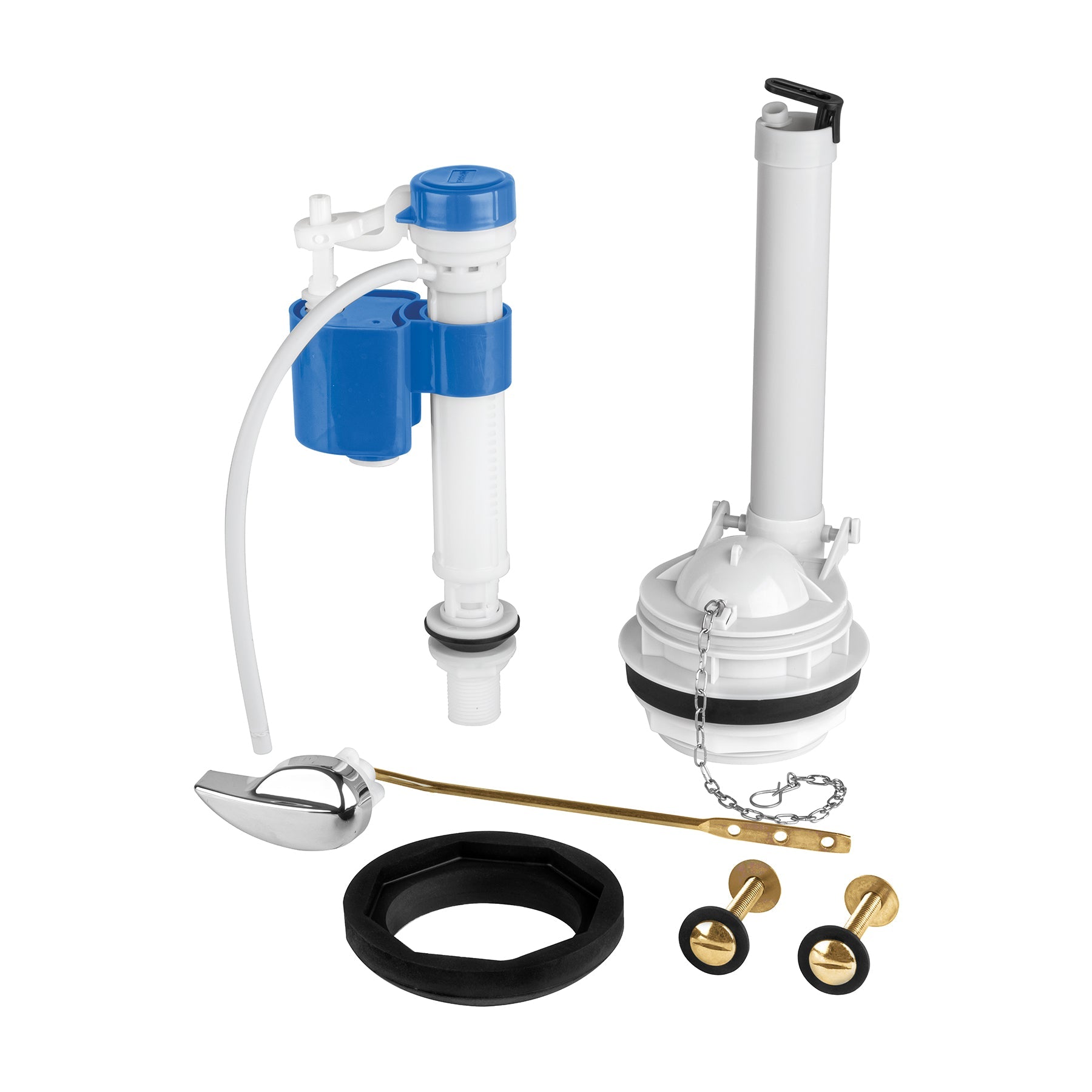 Jgo de reparacion p/WC, c/valv ajuste y tornillos metalicos