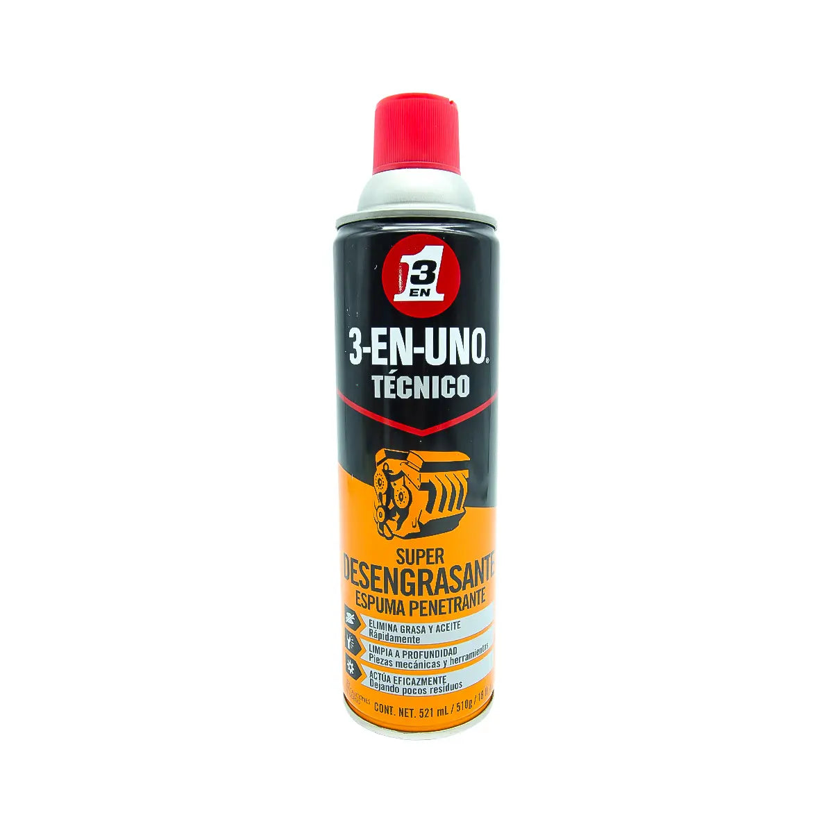 Espuma Desengrasante En Aerosol 18 Oz (510 Gr) (3 En Uno Técnico)