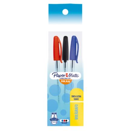 WEAREVER - Bolígrafo PaperMate Punto Mediano con 3 Kilométrico Colores Surtidos