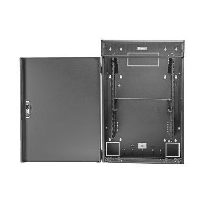 PANDUIT - Gabinete de Montaje en Pared TrueEdge™, Con 9 UR para Equipo Activo y 9 UR para Paneles de Parcheo, Fabricado en Acero, Color Negro
