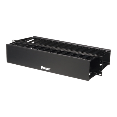 PANDUIT - Organizador de Cables Horizontal PatchLink, Doble (Frontal y Posterior), Para Rack de 19in, 2UR