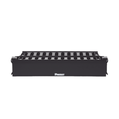 PANDUIT - Organizador de Cables Horizontal PatchLink, Doble (Frontal y Posterior), Con Tapa Extendida, Para Rack de 19in, 2UR