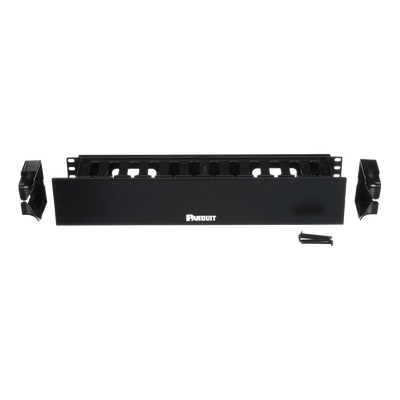PANDUIT - Organizador de Cables Horizontal PatchLink, Sencillo (Solo Frontal), Con Tapa Extendida, Para Rack de 19in, 2UR