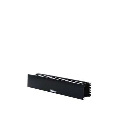 PANDUIT - Organizador de Cables Horizontal PatchLink, Sencillo (Solo Frontal), Con Tapa Extendida, Para Rack de 19in, 2UR