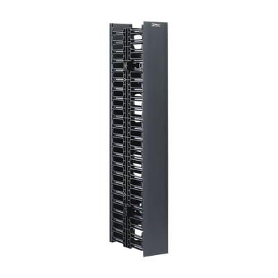 PANDUIT - Organizador Vertical NetRunner, Doble (Frontal y Posterior), Para Rack Abierto de 45 Unidades, 4.9in de Ancho, Color Negro