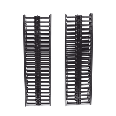 PANDUIT - Organizador Vertical NetRunner, Sencillo (Solo Frontal), Para Rack Abierto de 45 Unidades, 4.9in de Ancho, Color Negro