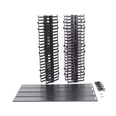 PANDUIT - Organizador Vertical NetRunner, Sencillo (Solo Frontal), Para Rack Abierto de 45 Unidades, 4.9in de Ancho, Color Negro