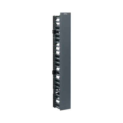 PANDUIT - Organizador Vertical NetRunner, Sencillo (Solo Frontal), Para Rack Abierto de 45 Unidades, 4.9in de Ancho, Color Negro