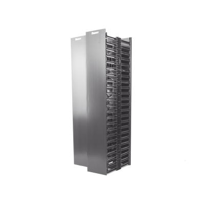 PANDUIT - Organizador Vertical NetRunner, Doble (Frontal y Posterior), para Rack Abierto de 45 Unidades, 6.7in de Ancho, Color Negro