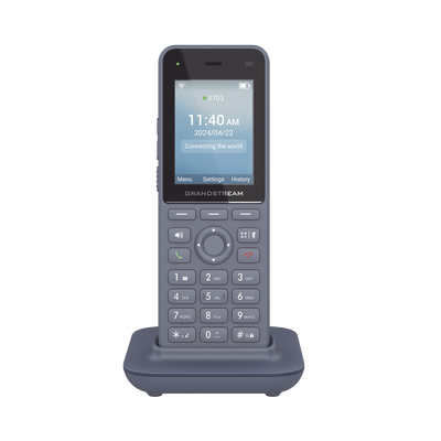 GRANDSTREAM - Teléfono IP inalámbrico Wi-Fi, Portátil, 3 cuentas SIP, 3 líneas, Voz HD, Bluetooth integrado, Puerto USB tipo C