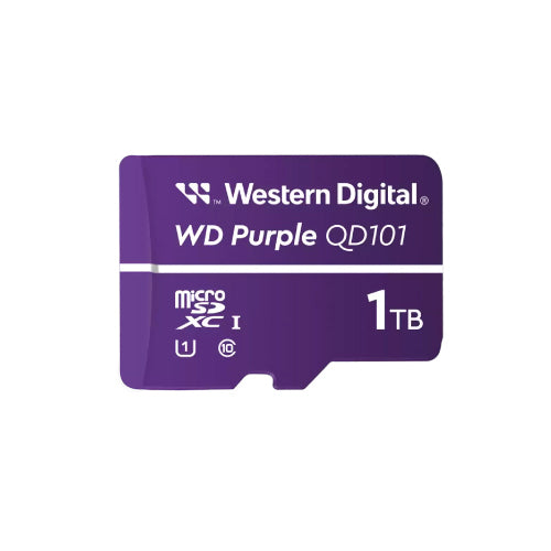 WESTERN DIGITAL - Memoria Micro SD Western Digital Purple WDD100T1P0C1 TB Micro SC QD101- 1UHS Clase 10 para videovigilancia.