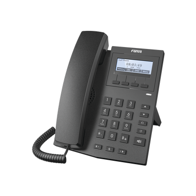 FANVIL - Teléfono IP empresarial para 2 lineas SIP con pantalla LCD 128 x 48 Px y conferencia de 3 vías, PoE