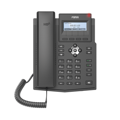 FANVIL - Teléfono IP empresarial para 2 lineas SIP con pantalla LCD,  Puertos Gigabit, Códec Opus, conferencia de 3 vías, PoE.