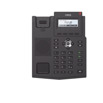 FANVIL - Teléfono IP empresarial para 2 lineas SIP con pantalla LCD, Códec Opus, conferencia de 3 vías, PoE.