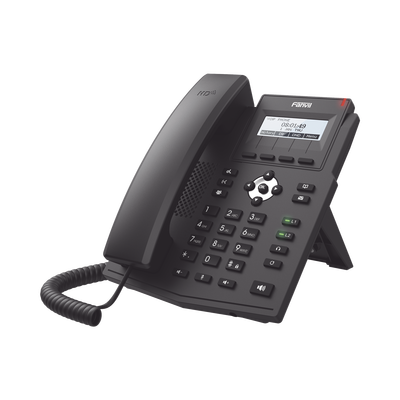 FANVIL - Teléfono IP empresarial para 2 lineas SIP con pantalla LCD, Códec Opus, conferencia de 3 vías, PoE.