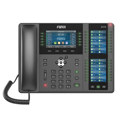 FANVIL - Teléfono IP ideal para recepción hasta 20 líneas SIP, PoE, 106 botones DSS, Bluetooth integrado para diademas, puertos Gigabit, soporta recepción video
