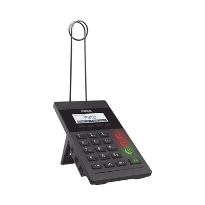 FANVIL - Teléfono IP para Call Center para 2 lineas SIP con soporte para diadema, pantalla 128x48 retro-iluminada, PoE
