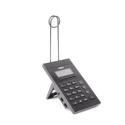 FANVIL - Teléfono IP para Call Center para 2 lineas SIP con soporte para diadema, pantalla 128x48 retro-iluminada, PoE