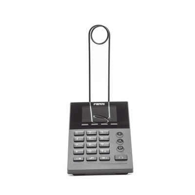 FANVIL - Teléfono IP para Call Center para 2 lineas SIP con soporte para diadema, pantalla LCD de 2.8 pulgadas a color, PoE