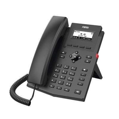 FANVIL - Teléfono IP empresarial para 2 lineas SIP con pantalla LCD,  Puertos Gigabit, Códec Opus, conferencia de 6 vías, PoE.