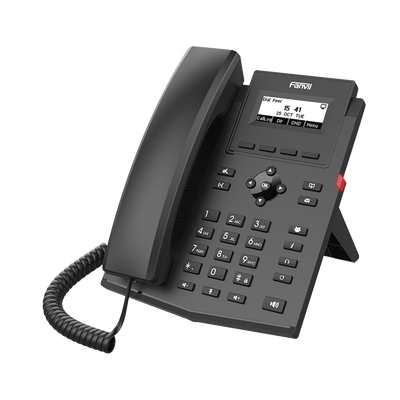 FANVIL - Teléfono IP empresarial para 2 lineas SIP con pantalla LCD, Códec Opus, conferencia de 3 vías, PoE.