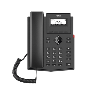 FANVIL - Teléfono IP empresarial para 2 lineas SIP con pantalla LCD, Códec Opus, conferencia de 3 vías, PoE.