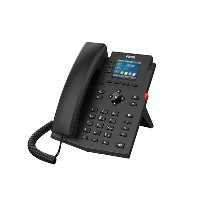 FANVIL - Teléfono 2 Hilos para switch PN8 y PN24 /empresarial para 4 líneas SIP con pantalla LCD de 2.4 pulgadas a color, Opus y conferencia de 6 vías, PoE.