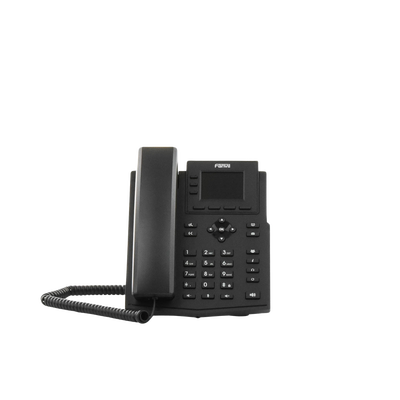 FANVIL - Teléfono IP empresarial para 4 líneas SIP con pantalla LCD de 2.4 pulgadas a color, Opus y conferencia de 3 vías, PoE.