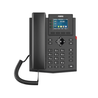 FANVIL - Teléfono IP empresarial para 4 líneas SIP con pantalla LCD de 2.4 pulgadas a color, Opus y conferencia de 3 vías, PoE.