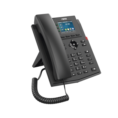 FANVIL - Teléfono IP Wi-Fi empresarial para 4 líneas SIP con pantalla LCD de 2.4 pulgadas a color, Opus y conferencia de 3 vías, PoE.