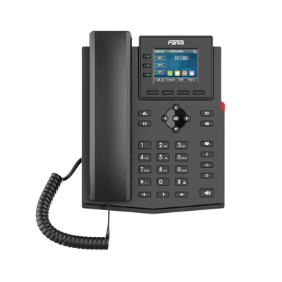 FANVIL - Teléfono IP Wi-Fi empresarial para 4 líneas SIP con pantalla LCD de 2.4 pulgadas a color, Opus y conferencia de 3 vías, PoE.