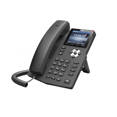 FANVIL - Teléfono IP empresarial para 2 lineas SIP con pantalla LCD de 2.8 pulgadas a color, puertos Gigabit y conferencia de 3 vías, PoE