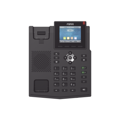 FANVIL - Teléfono IP empresarial para 4 líneas SIP con pantalla LCD de 2.8 pulgadas a color, puertos Gigabit, IPv6, Opus y conferencia de 3 vías, PoE