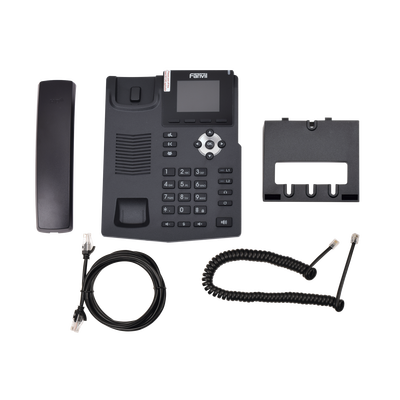 FANVIL - Teléfono IP empresarial para 2 lineas SIP con pantalla LCD de 2.4 Pulgadas a color y conferencia de 3 vías, PoE