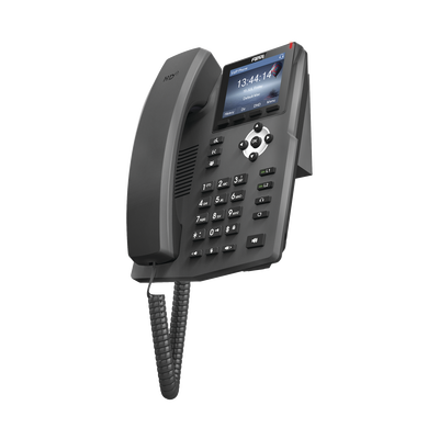 FANVIL - Teléfono IP empresarial para 2 lineas SIP con pantalla LCD de 2.4 Pulgadas a color y conferencia de 3 vías, PoE