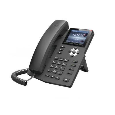 FANVIL - Teléfono IP empresarial para 2 lineas SIP con pantalla LCD de 2.4 Pulgadas a color y conferencia de 3 vías, PoE