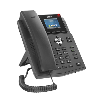 FANVIL - Teléfono IP empresarial para 4 líneas SIP con pantalla LCD de 2.4 pulgadas a color, Opus y conferencia de 6 participantes, PoE.