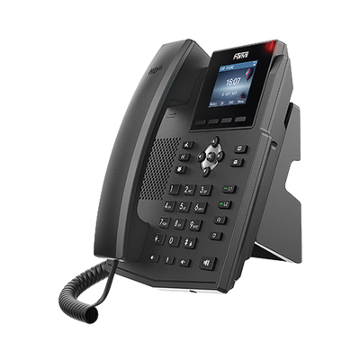 FANVIL - Teléfono IP empresarial para 4 líneas SIP con pantalla LCD de 2.4 pulgadas a color, Opus y conferencia de 3 vías, PoE.