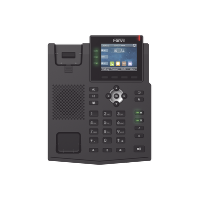 FANVIL - Teléfono IP Empresarial con Estándares Europeos, 6 lineas SIP con pantalla LCD a color, puertos Gigabit, IPv6, Opus y conferencia de 3 vías, PoE/DC