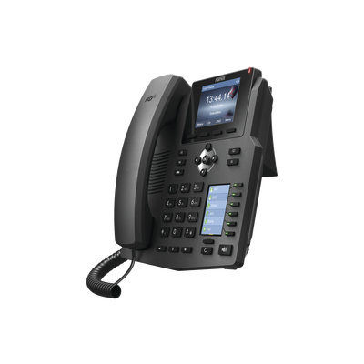 FANVIL - Teléfono IP empresarial para 4 Líneas SIP con 2 pantallas LCD, 6 teclas BLF/DSS, puertos Gigabit y conferencia de 3 vías, PoE