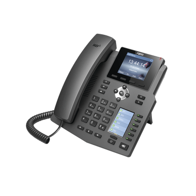 FANVIL - Teléfono IP empresarial para 4 Líneas SIP con 2 pantallas LCD, 6 teclas BLF/DSS, puertos Gigabit y conferencia de 3 vías, PoE