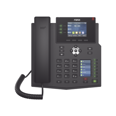 FANVIL - Teléfono IP Empresarial con Estándares Europeos, 12 lineas SIP con pantalla a color, 30 teclas DSS/BLF, puertos Gigabit, IPv6, Opus , PoE/DC