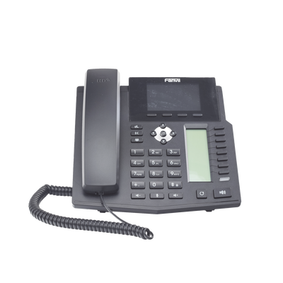 FANVIL - Teléfono IP empresarial para 16 lineas SIP con 2 pantallas LCD a Color, 8 teclas BLF/DSS y conferencia de 3 vías, PoE