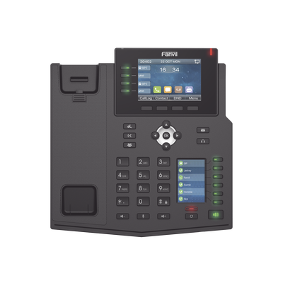 FANVIL - Teléfono IP Empresarial con Estándares Europeos, 16 líneas SIP con pantalla LCD a color 3.5", 30 teclas DSS/BLF, puertos Gigabit, IPv6, Opus y conferencia de 3 vías, PoE/DC