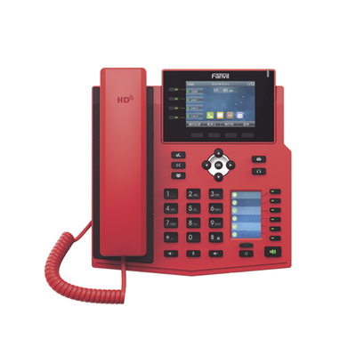 FANVIL - Teléfono IP Empresarial con Estándares Europeos, 16 lineas SIP con pantalla LCD de 3.5" a color, 6 teclas DSS/BLF, puertos Gigabit, IPv6, Opus y conferencia de 3 vías, PoE/DC (incluye fuente).