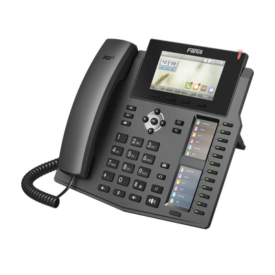 FANVIL - Teléfono IP empresarial para 20 líneas SIP, Voz HD, 3 Pantallas LCD a Color, 12 teclas BLF, PoE
