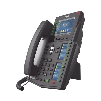 FANVIL - Teléfono IP Empresarial con Estándares Europeos, 20 lineas SIP con pantalla LCD a color, 60 teclas DSS/BLF, puertos Gigabit, IPv6, Opus , PoE/DC